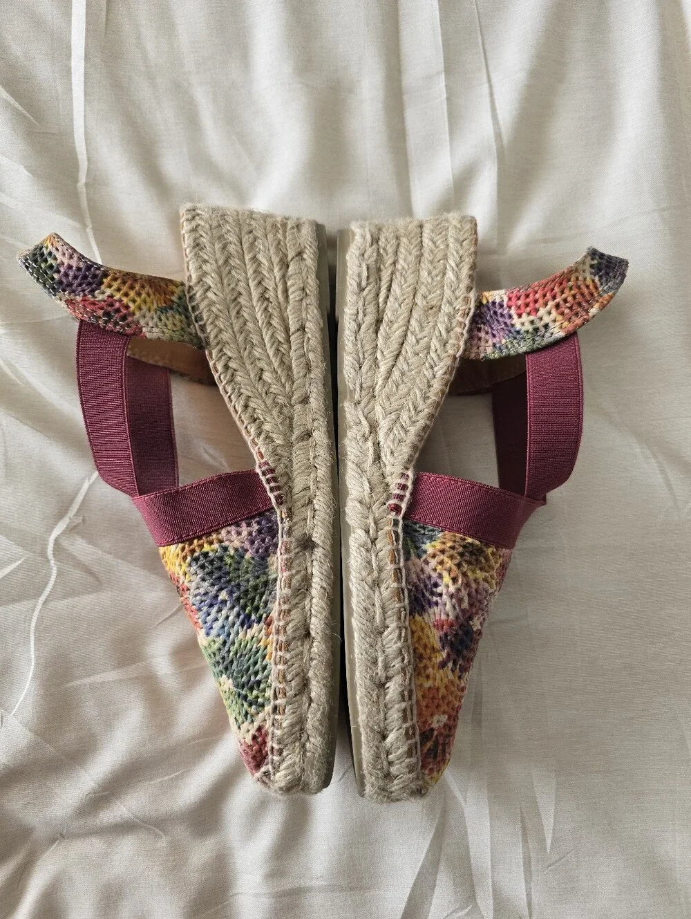 TONI PONS Multicolor Woven Floral Espadrille Wedge Sandals 7.5-8 (EU 38) - EUC